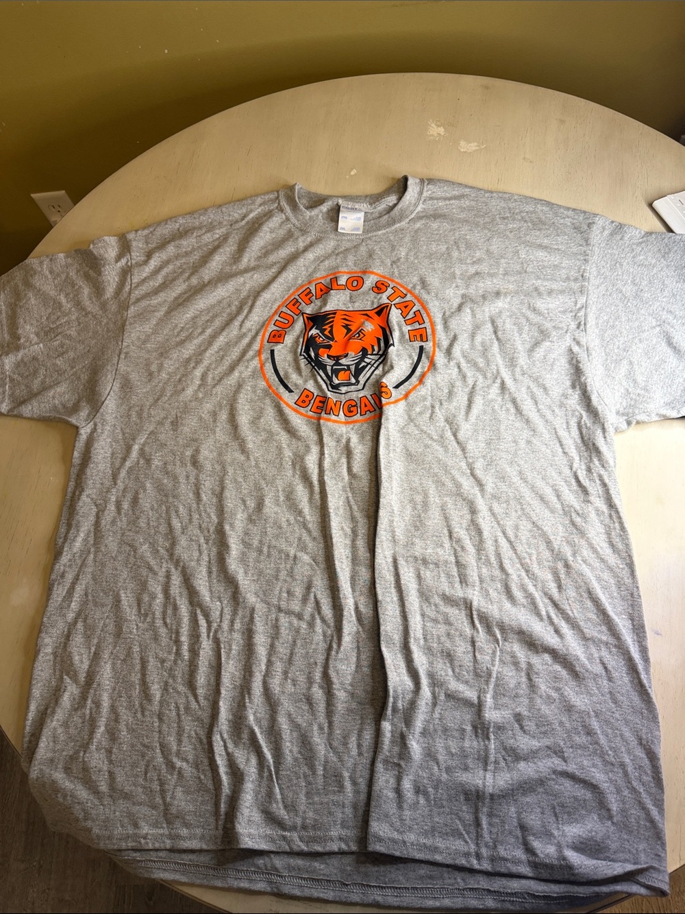 Port and Company Grey Buffalo State Bengals Tee with Orange Logo